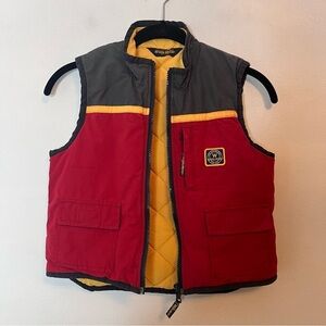 Woolrich Colorblock zip up vest kid’s 6 navy red yellow gorpcore outdoors hiking